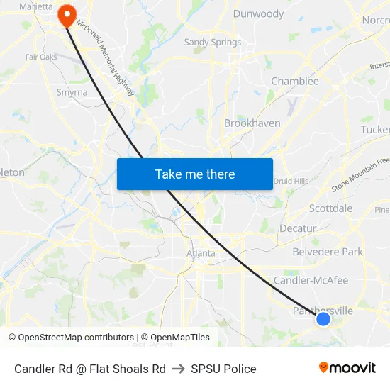 Candler Rd @ Flat Shoals Rd to SPSU Police map