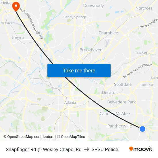 Snapfinger Rd @ Wesley Chapel Rd to SPSU Police map