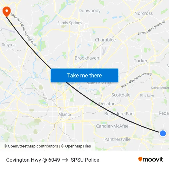 Covington Hwy @ 6049 to SPSU Police map