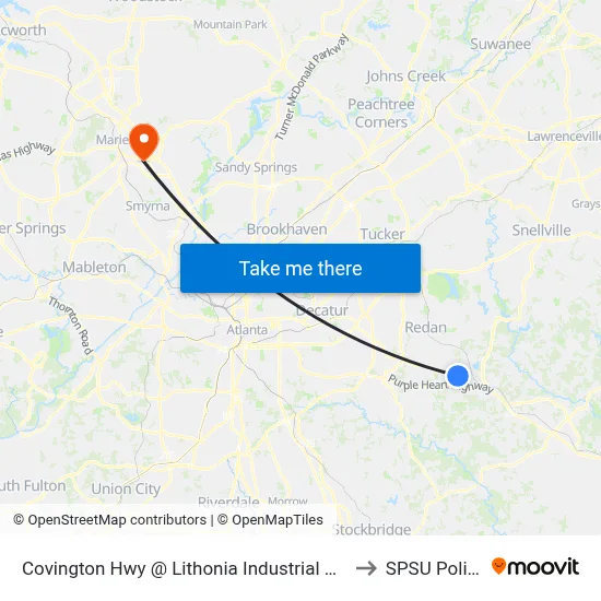 Covington Hwy @ Lithonia Industrial Blvd to SPSU Police map