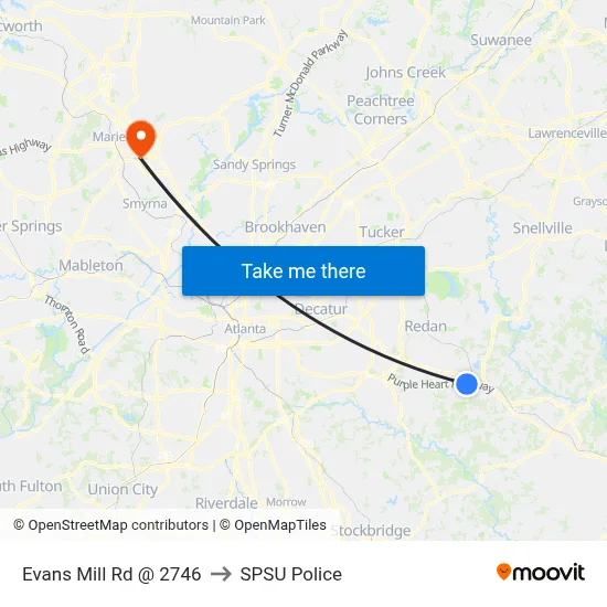 Evans Mill Rd @ 2746 to SPSU Police map