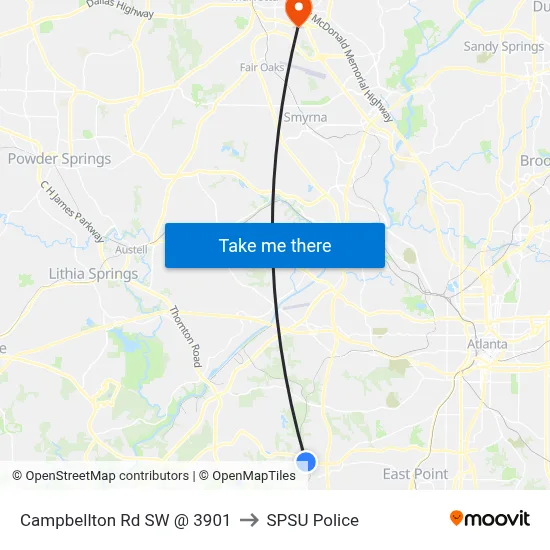 Campbellton Rd SW @ 3901 to SPSU Police map