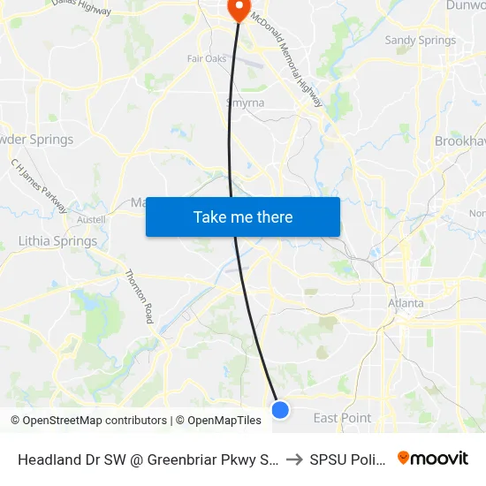 Headland Dr SW @ Greenbriar Pkwy SW to SPSU Police map