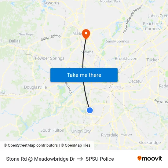 Stone Rd @ Meadowbridge Dr to SPSU Police map