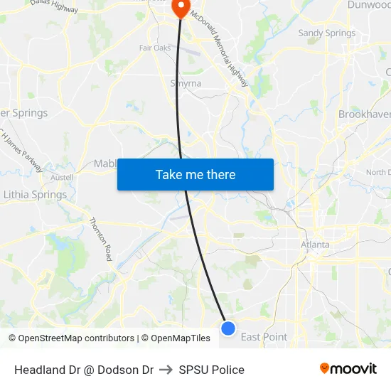 Headland Dr @ Dodson Dr to SPSU Police map