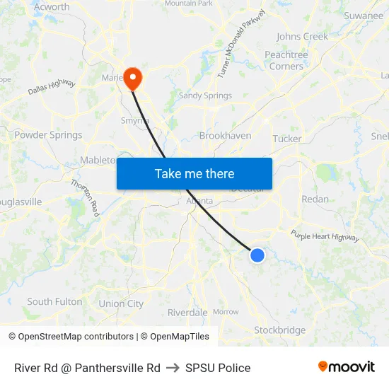 River Rd @ Panthersville Rd to SPSU Police map