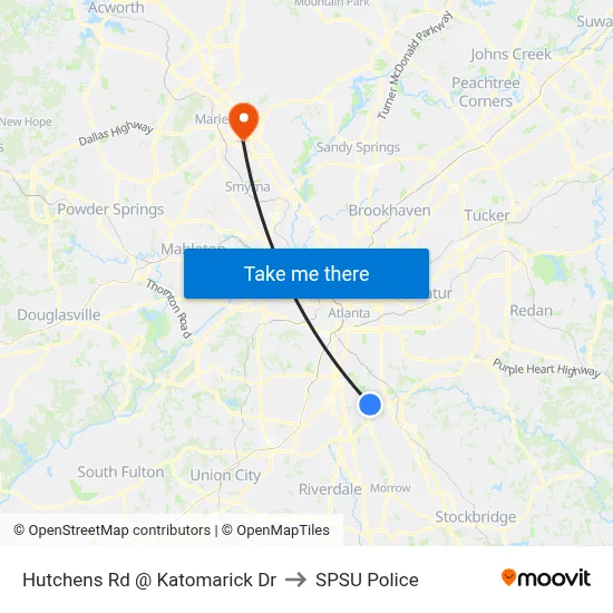 Hutchens Rd @ Katomarick Dr to SPSU Police map