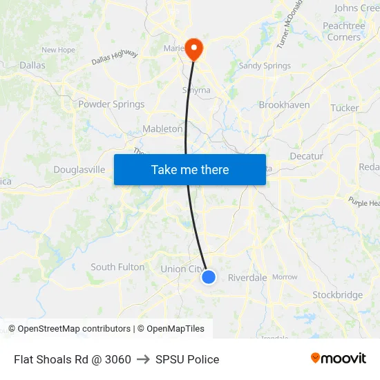 Flat Shoals Rd @ 3060 to SPSU Police map