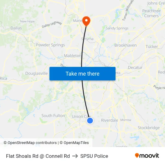Flat Shoals Rd @ Connell Rd to SPSU Police map