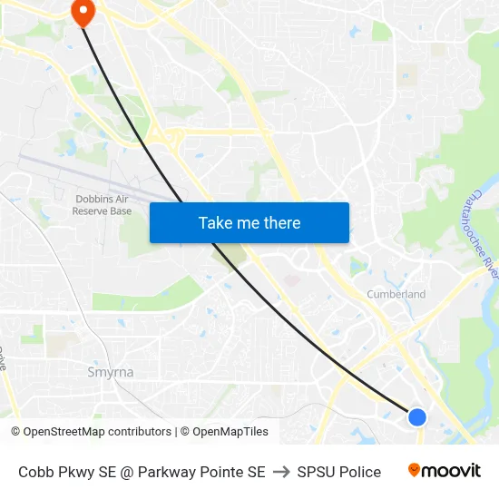 Cobb Pkwy SE @ Parkway Pointe SE to SPSU Police map