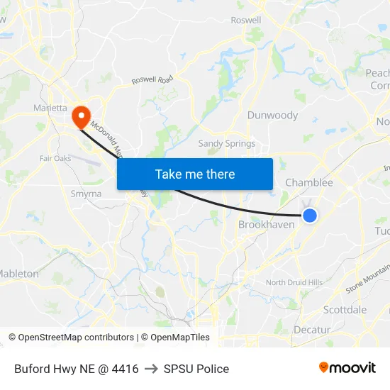 Buford Hwy NE @ 4416 to SPSU Police map