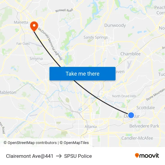 Clairemont Ave@441 to SPSU Police map
