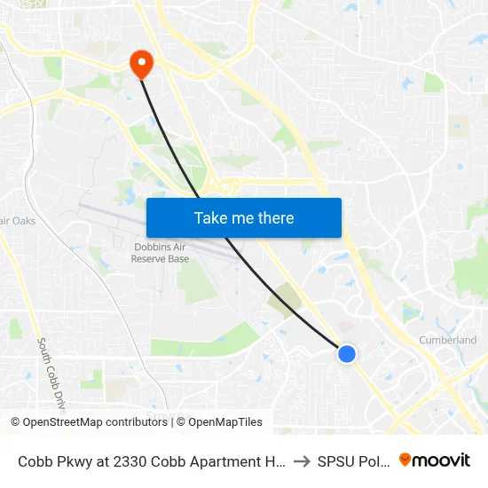 Cobb Pkwy at 2330 Cobb Apartment Homes to SPSU Police map