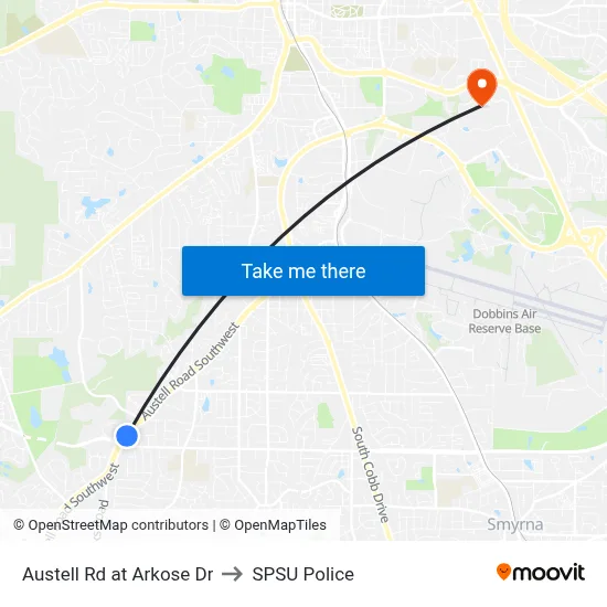 Austell Rd at Arkose Dr to SPSU Police map