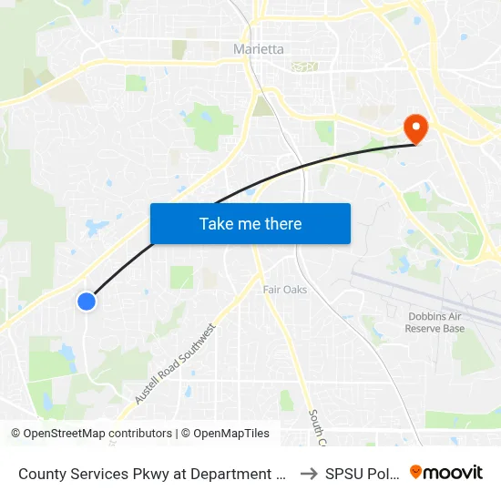 County Services Pkwy at Department Of Mo to SPSU Police map