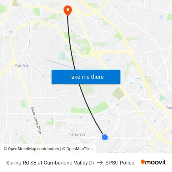 Spring Rd SE at Cumberland Valley Dr to SPSU Police map
