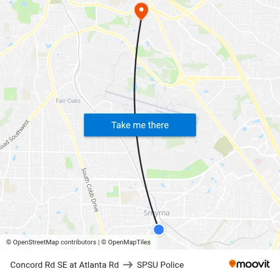 Concord Rd SE at Atlanta Rd to SPSU Police map