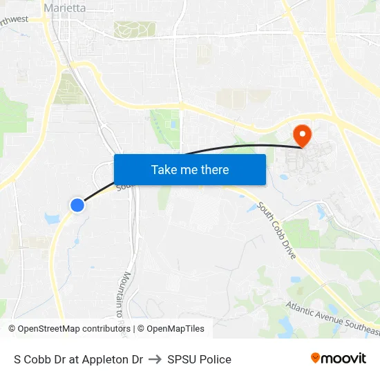 S Cobb Dr at Appleton Dr to SPSU Police map