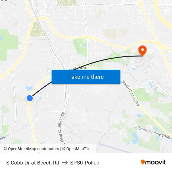 S Cobb Dr at Beech Rd to SPSU Police map