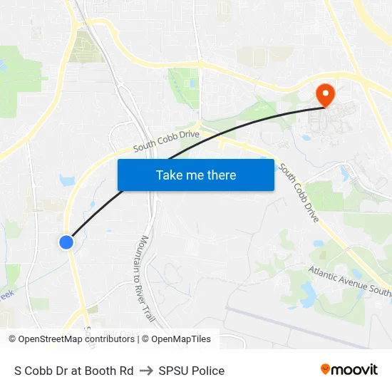 S Cobb Dr at Booth Rd to SPSU Police map