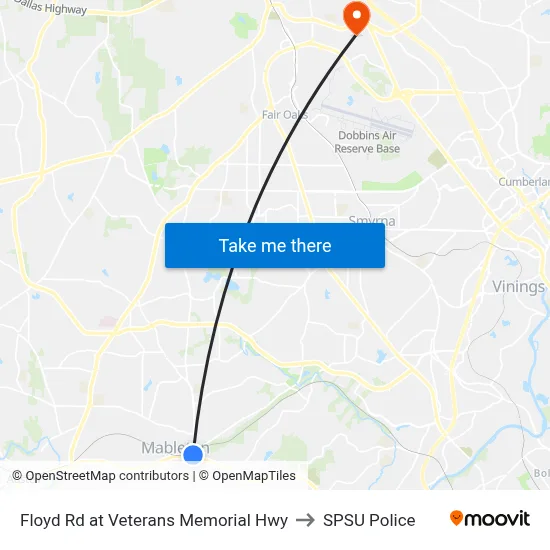Floyd Rd at Veterans Memorial Hwy to SPSU Police map
