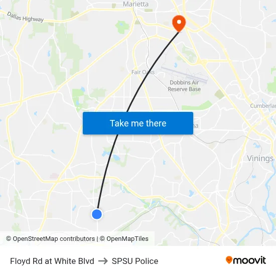 Floyd Rd at White Blvd to SPSU Police map