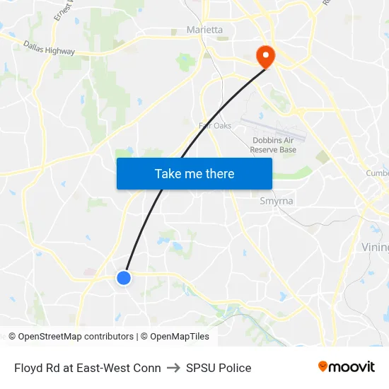 Floyd Rd at East-West Conn to SPSU Police map