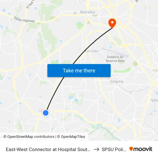 East-West Connector at Hospital South Dr to SPSU Police map
