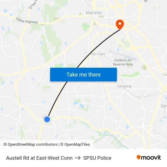 Austell Rd at East-West Conn to SPSU Police map
