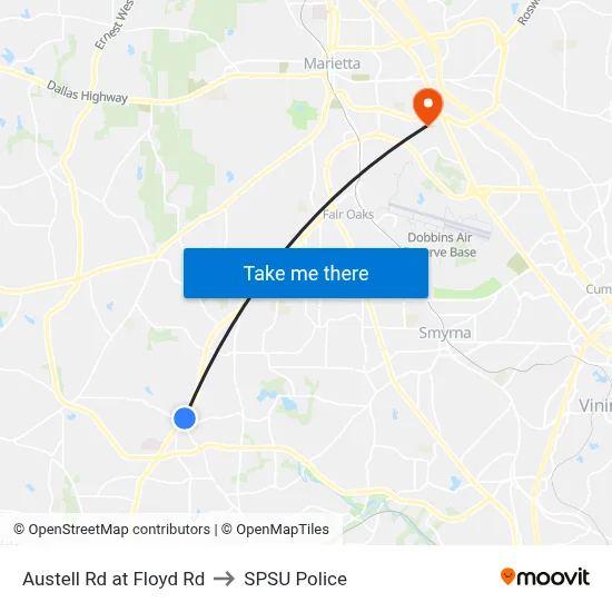 Austell Rd at Floyd Rd to SPSU Police map