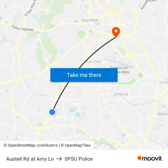 Austell Rd at Amy Ln to SPSU Police map