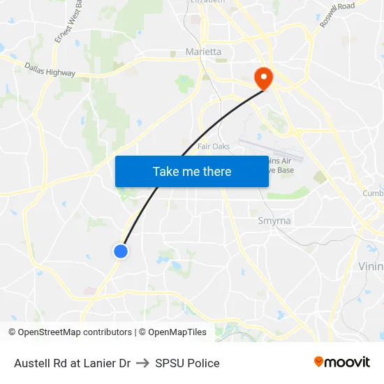 Austell Rd at Lanier Dr to SPSU Police map