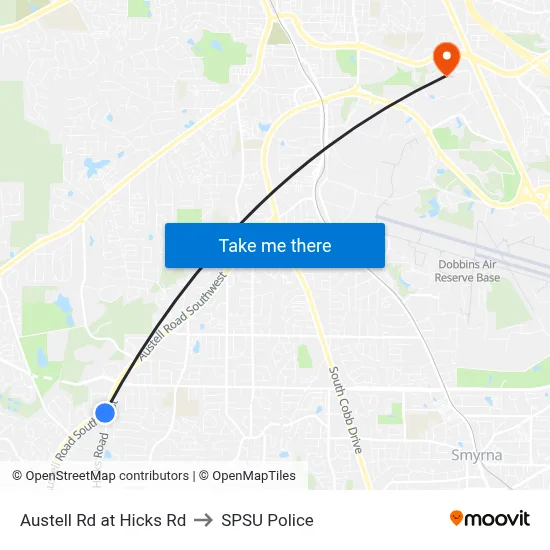 Austell Rd at Hicks Rd to SPSU Police map