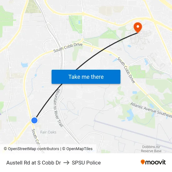 Austell Rd at S Cobb Dr to SPSU Police map