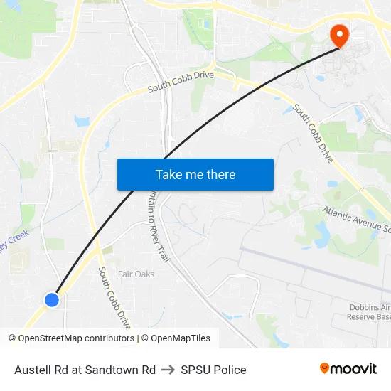 Austell Rd at Sandtown Rd to SPSU Police map