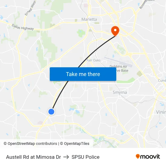 Austell Rd at Mimosa Dr to SPSU Police map