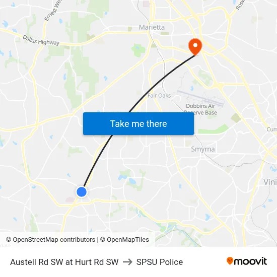 Austell Rd SW at Hurt Rd SW to SPSU Police map