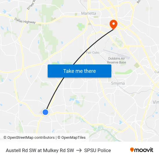 Austell Rd SW at Mulkey Rd SW to SPSU Police map