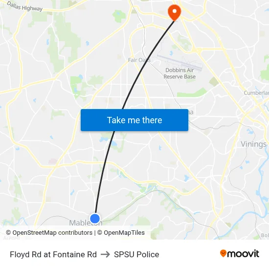 Floyd Rd at Fontaine Rd to SPSU Police map