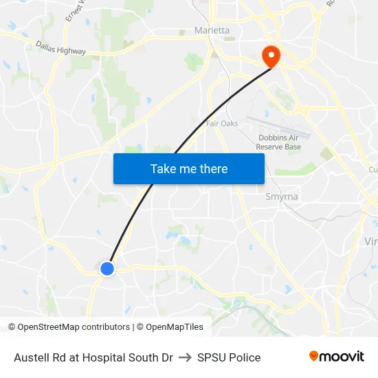 Austell Rd at Hospital South Dr to SPSU Police map