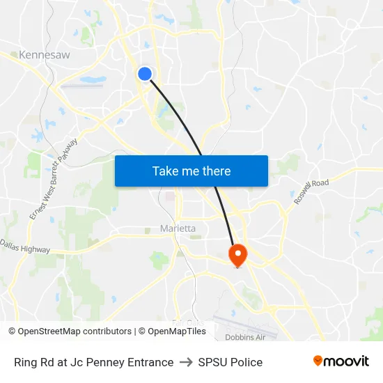 Ring Rd at Jc Penney Entrance to SPSU Police map
