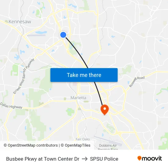 Busbee Pkwy at Town Center Dr to SPSU Police map