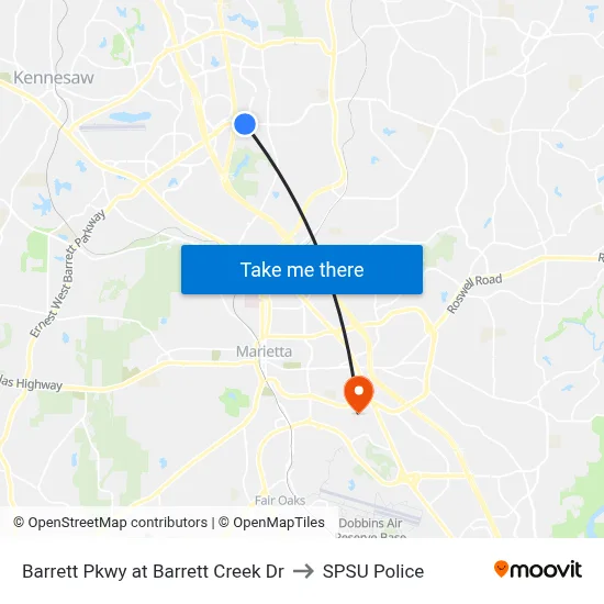 Barrett Pkwy at Barrett Creek Dr to SPSU Police map