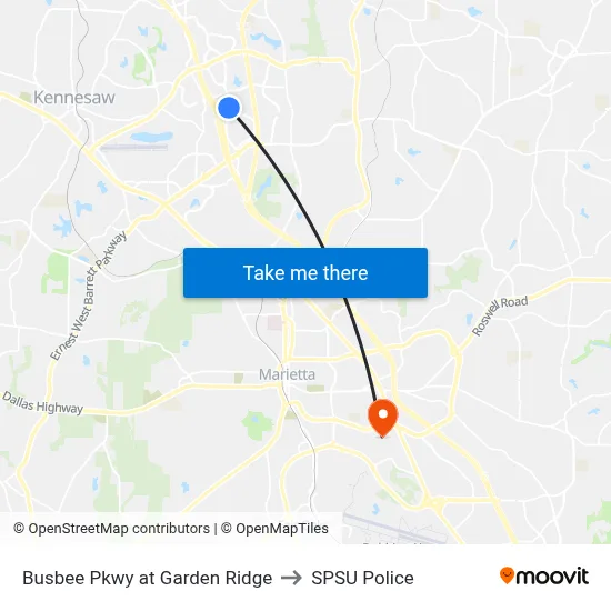 Busbee Pkwy at Garden Ridge to SPSU Police map
