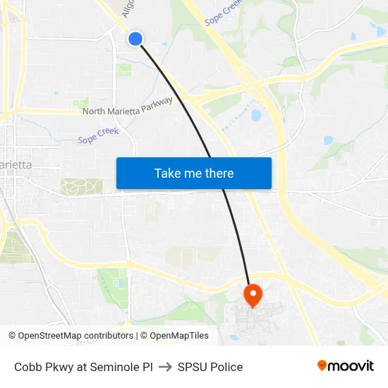 Cobb Pkwy at Seminole Pl to SPSU Police map