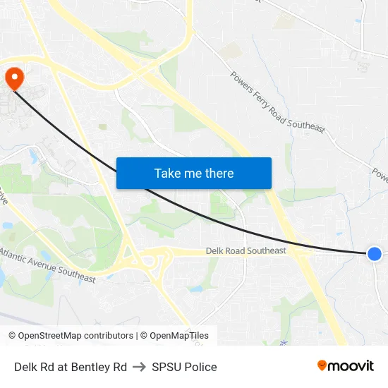 Delk Rd at Bentley Rd to SPSU Police map