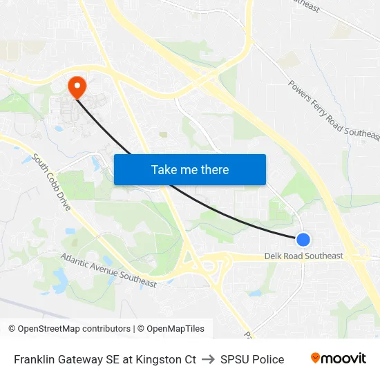 Franklin Gateway SE at Kingston Ct to SPSU Police map
