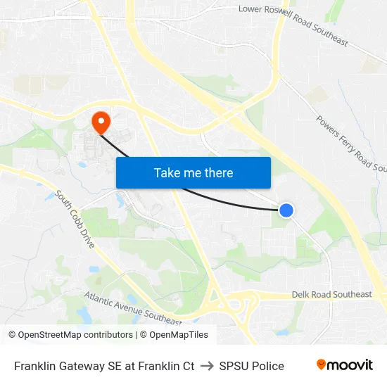 Franklin Gateway SE at Franklin Ct to SPSU Police map