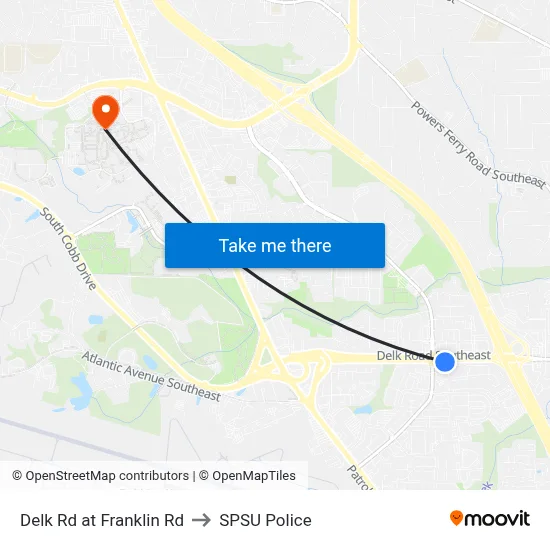 Delk Rd at Franklin Rd to SPSU Police map