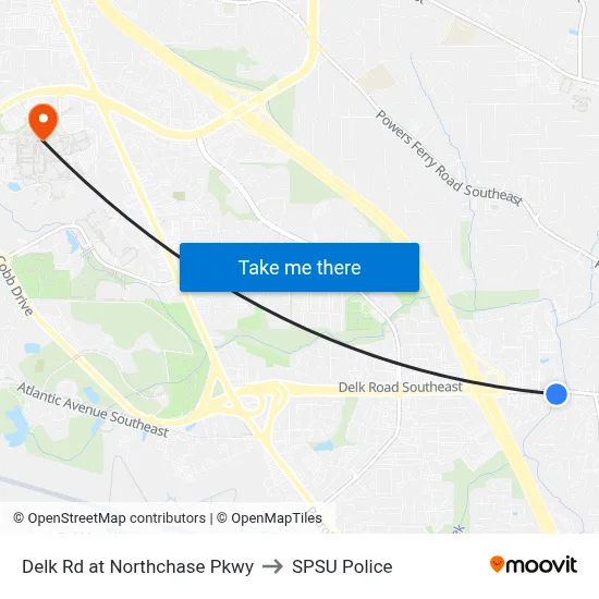 Delk Rd at Northchase Pkwy to SPSU Police map
